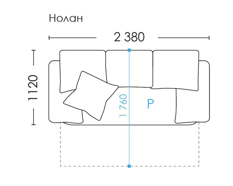 Straight sofa NOLAN Estetica Kolumbus 4