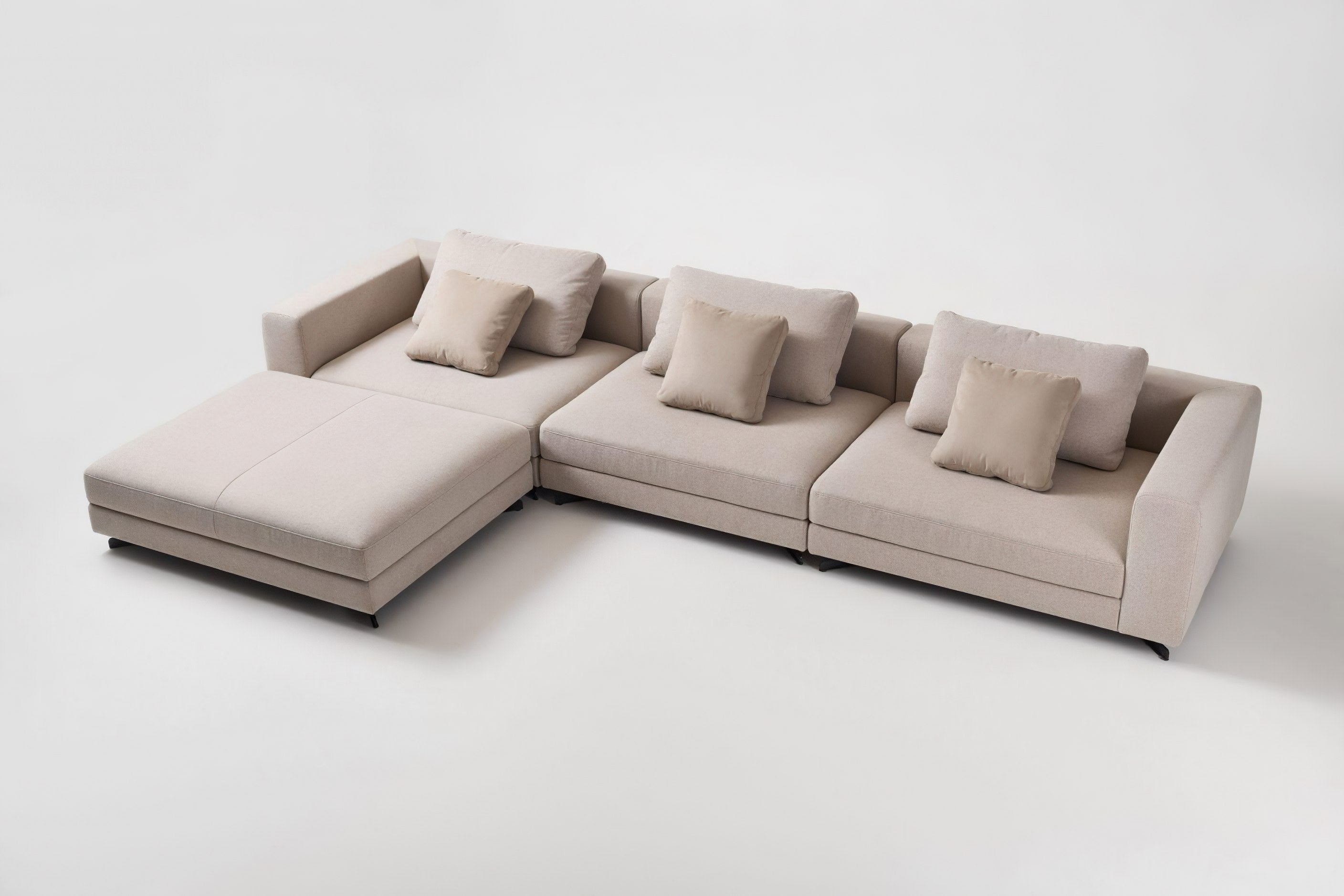 Three-seater sofa with pouf COIN