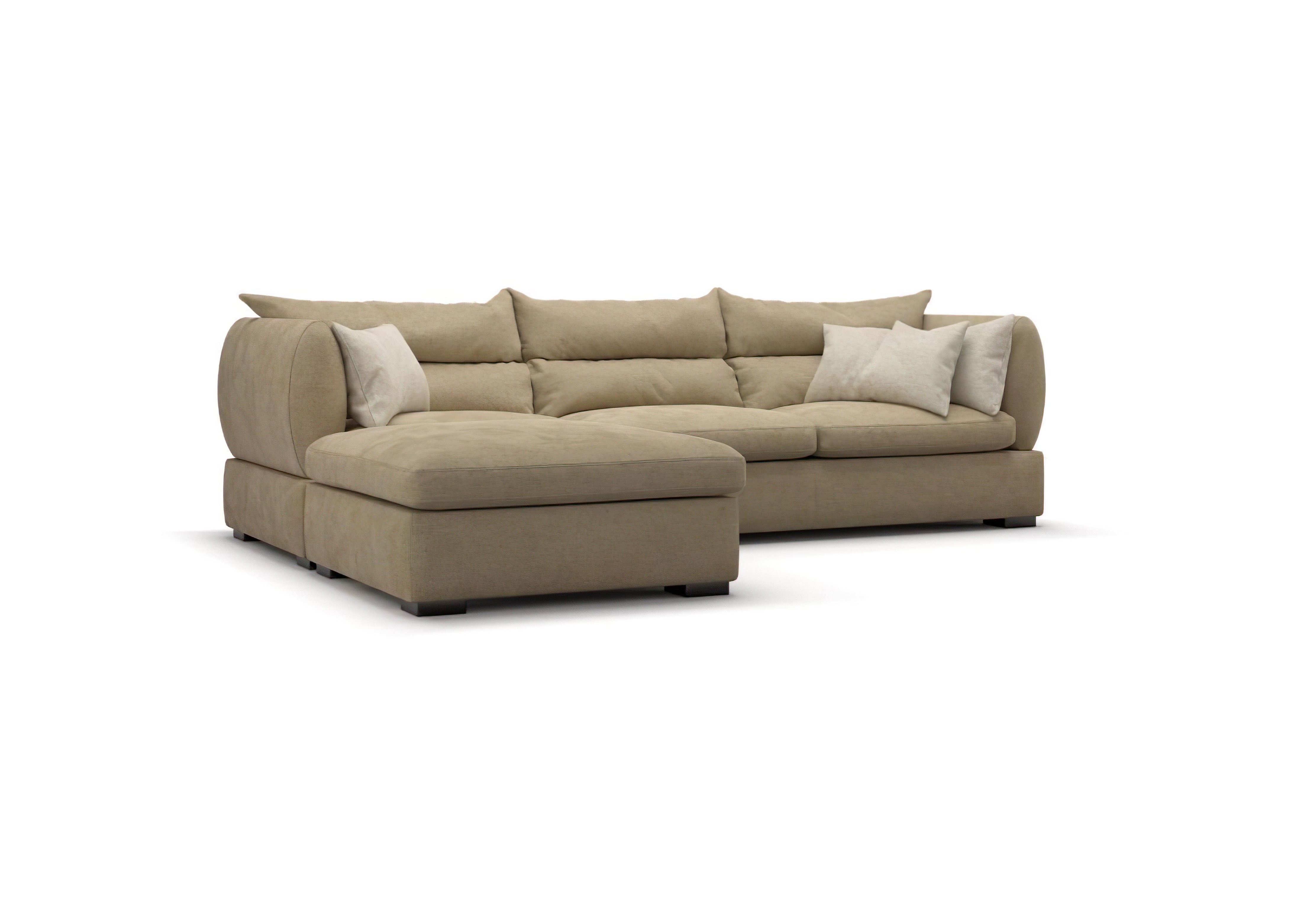 Corner sofa with mobile pouf PARMA