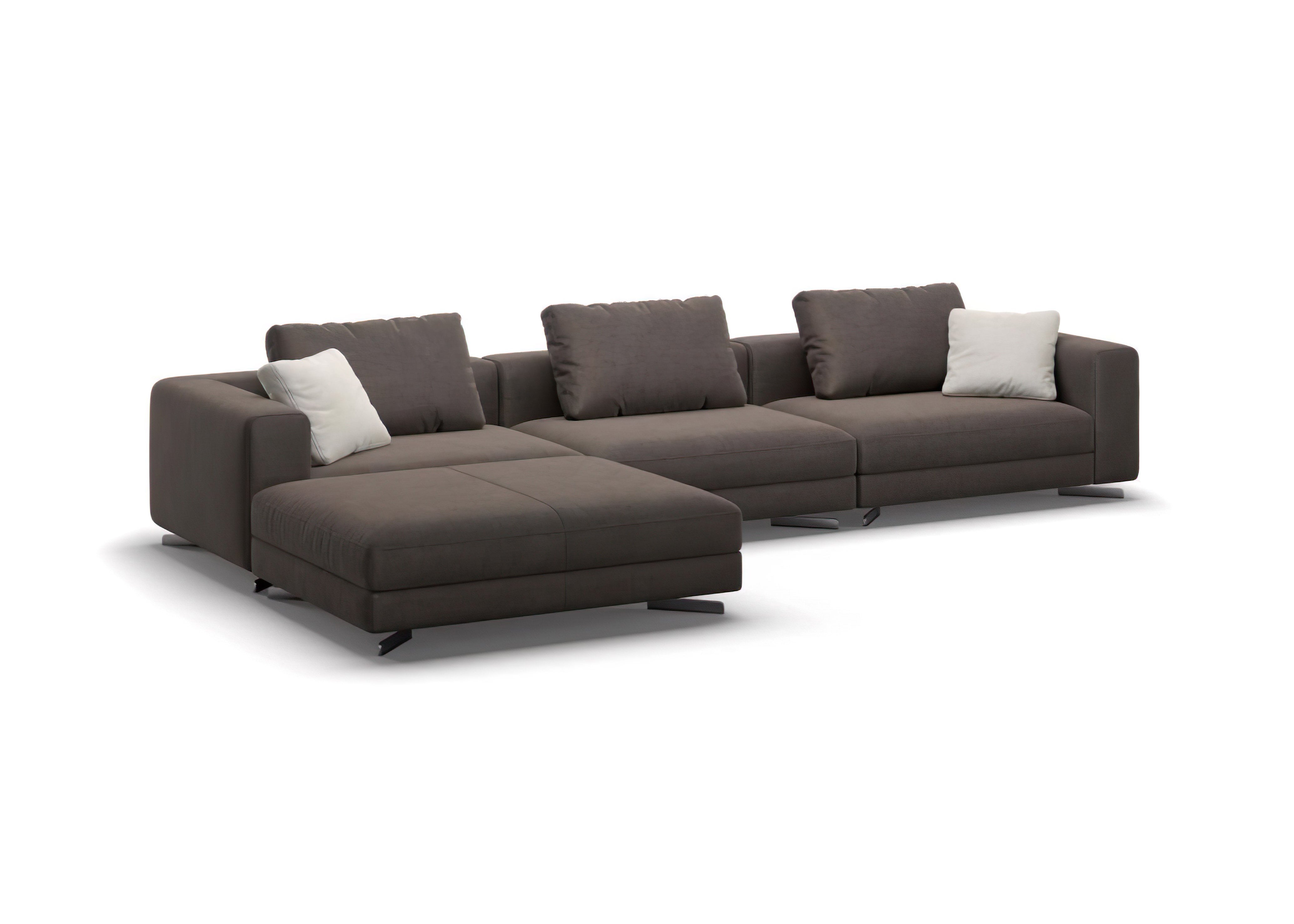 Three-seater sofa with pouf COIN