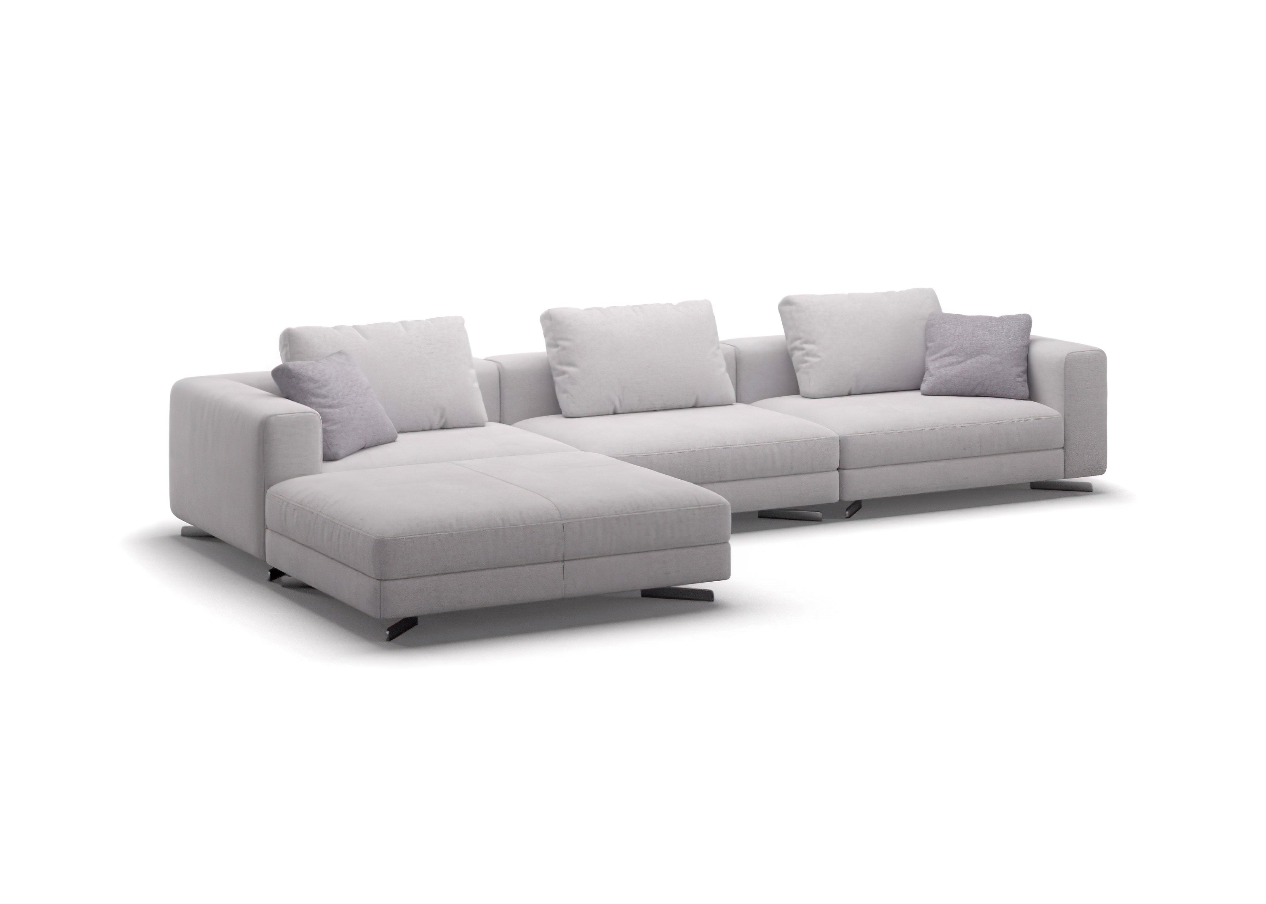 Three-seater sofa with pouf COIN