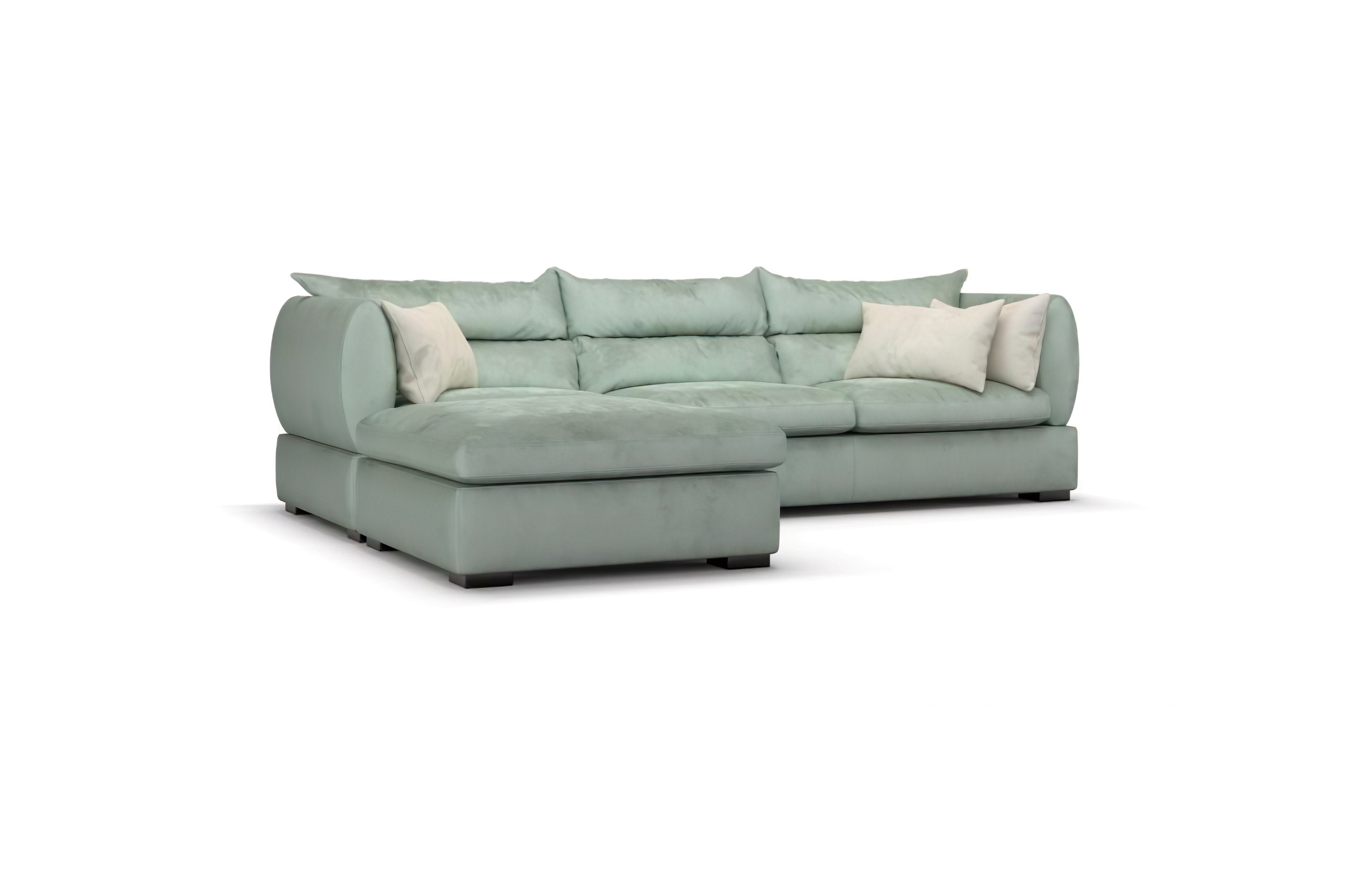 Corner sofa with mobile pouf PARMA