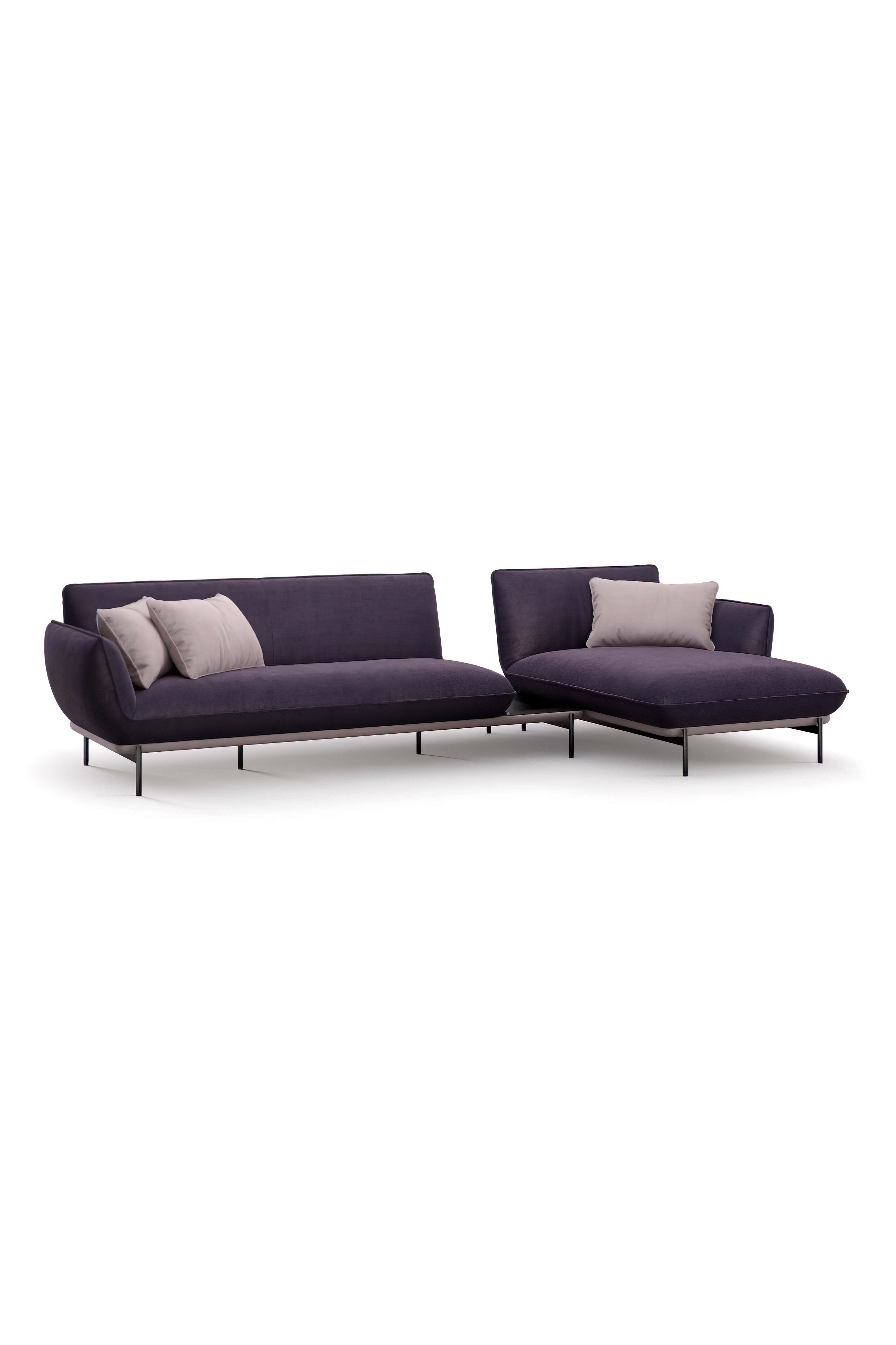 Three-seater sofa with table LOTUS