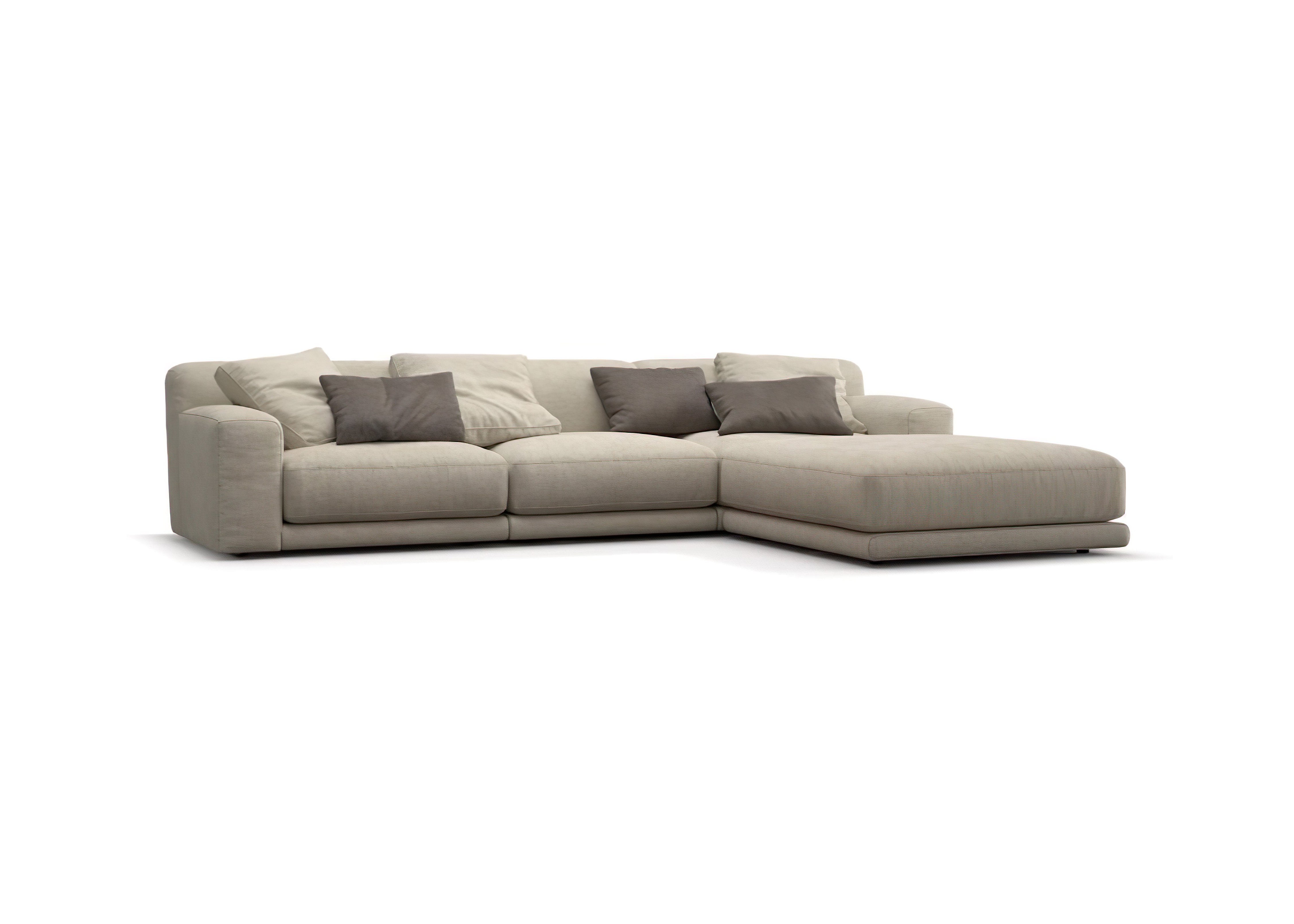 Corner sofa with pouf TUTTO