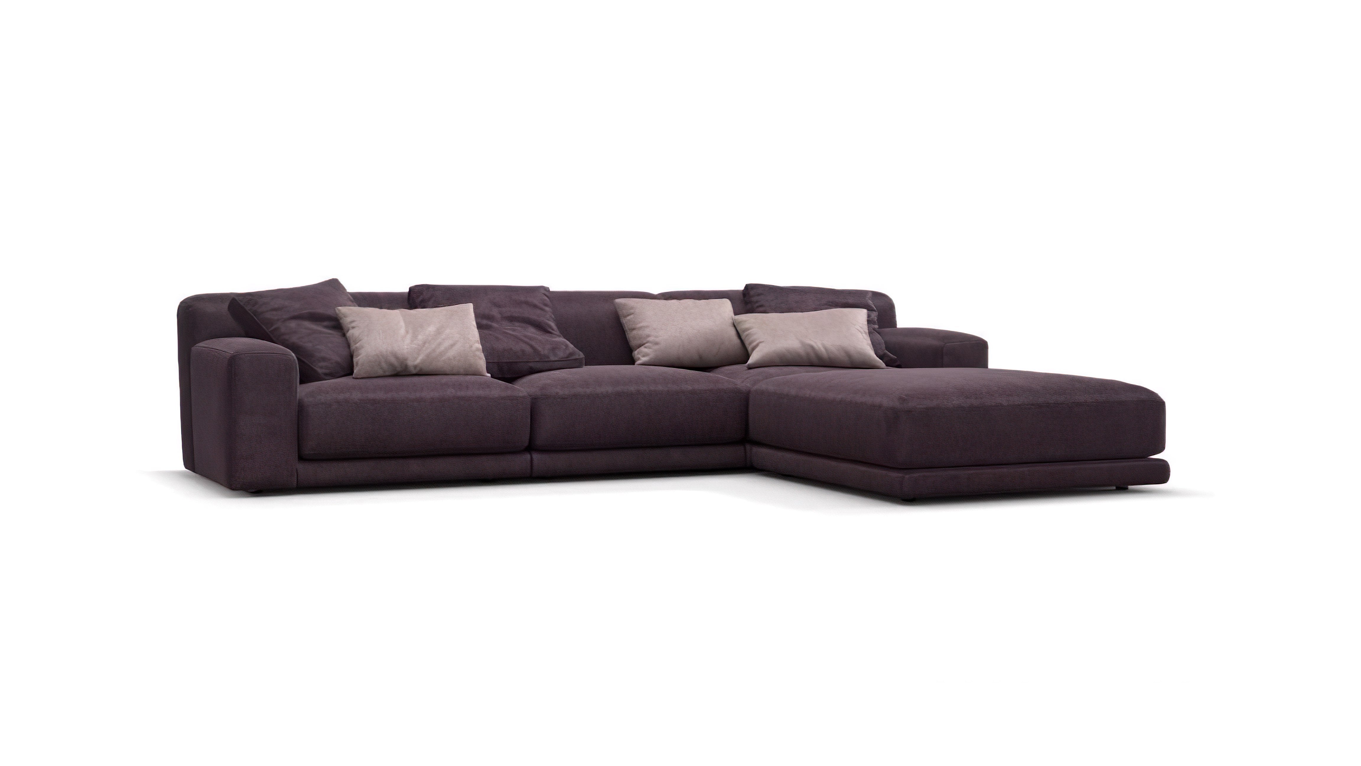 Corner sofa with pouf TUTTO