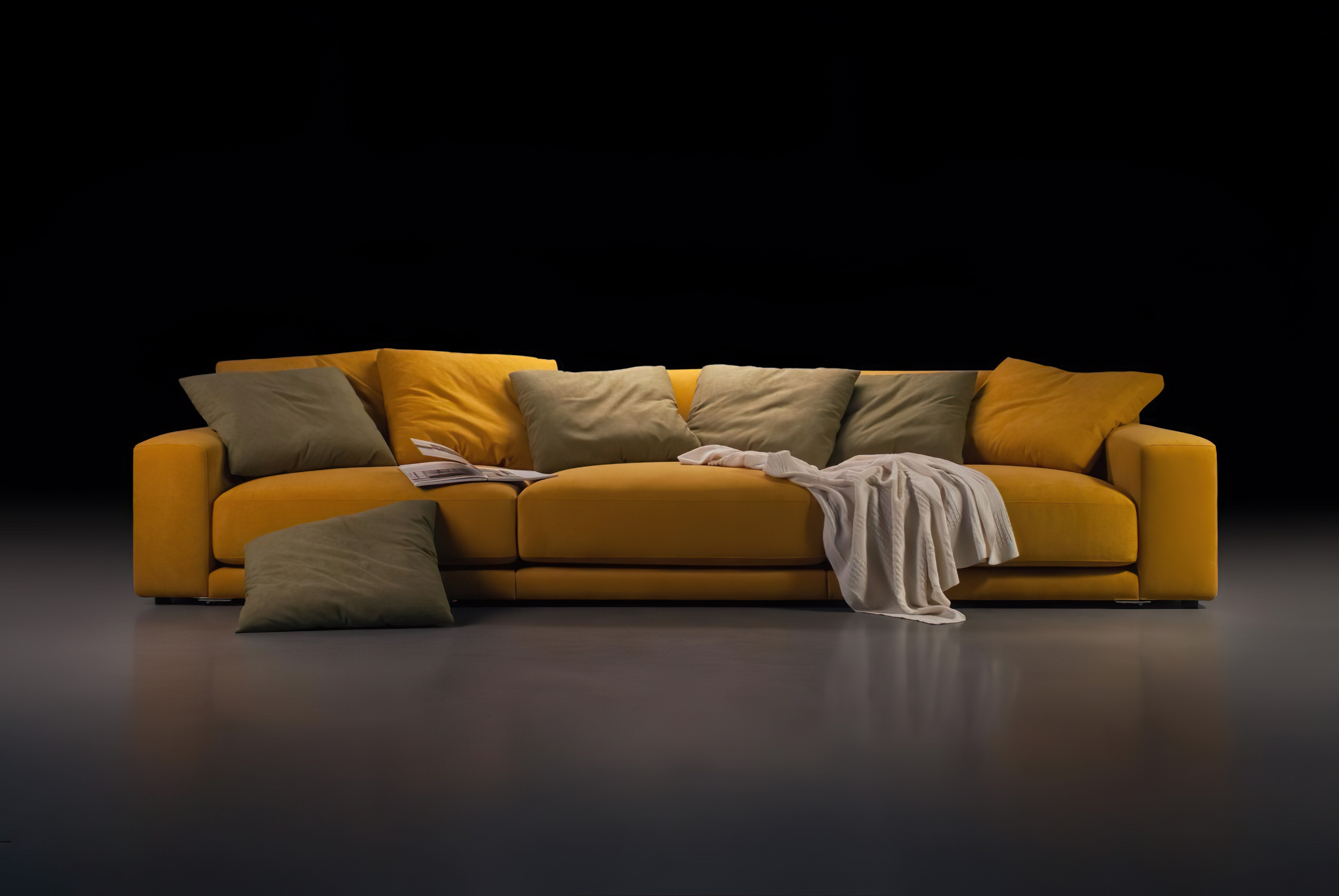 Corner sofa with pouf TUTTO