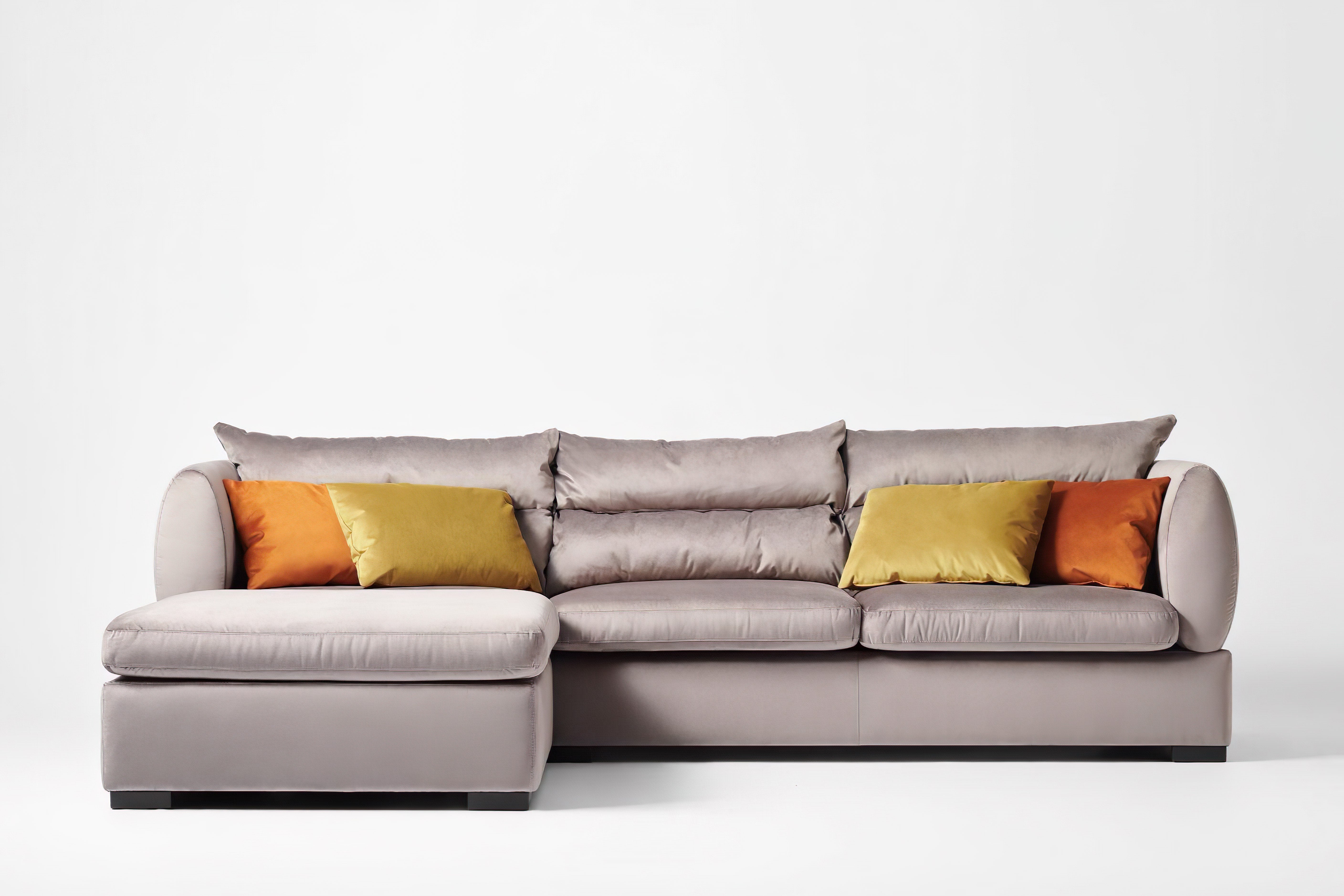 Corner sofa with mobile pouf PARMA