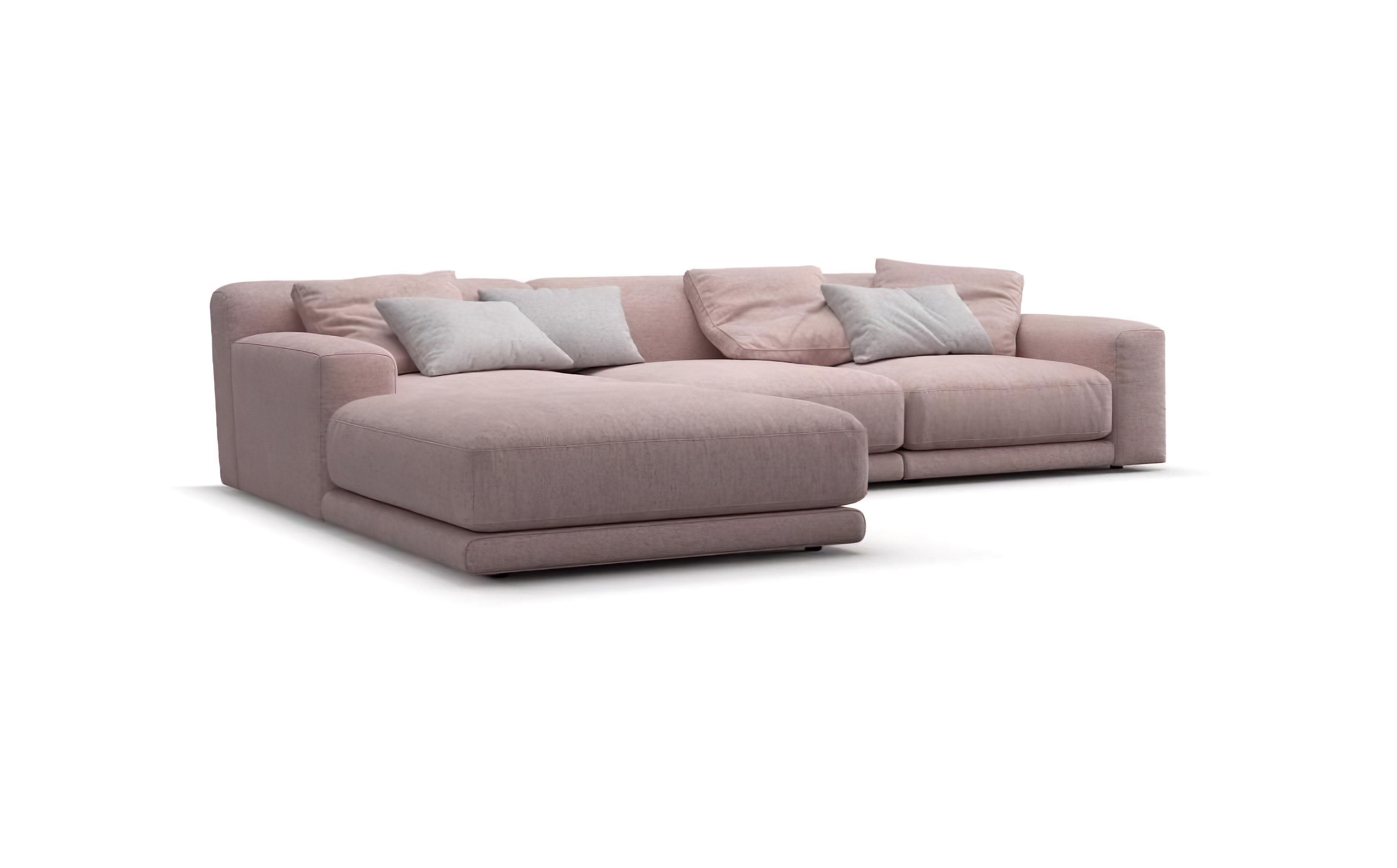 Corner sofa with pouf TUTTO