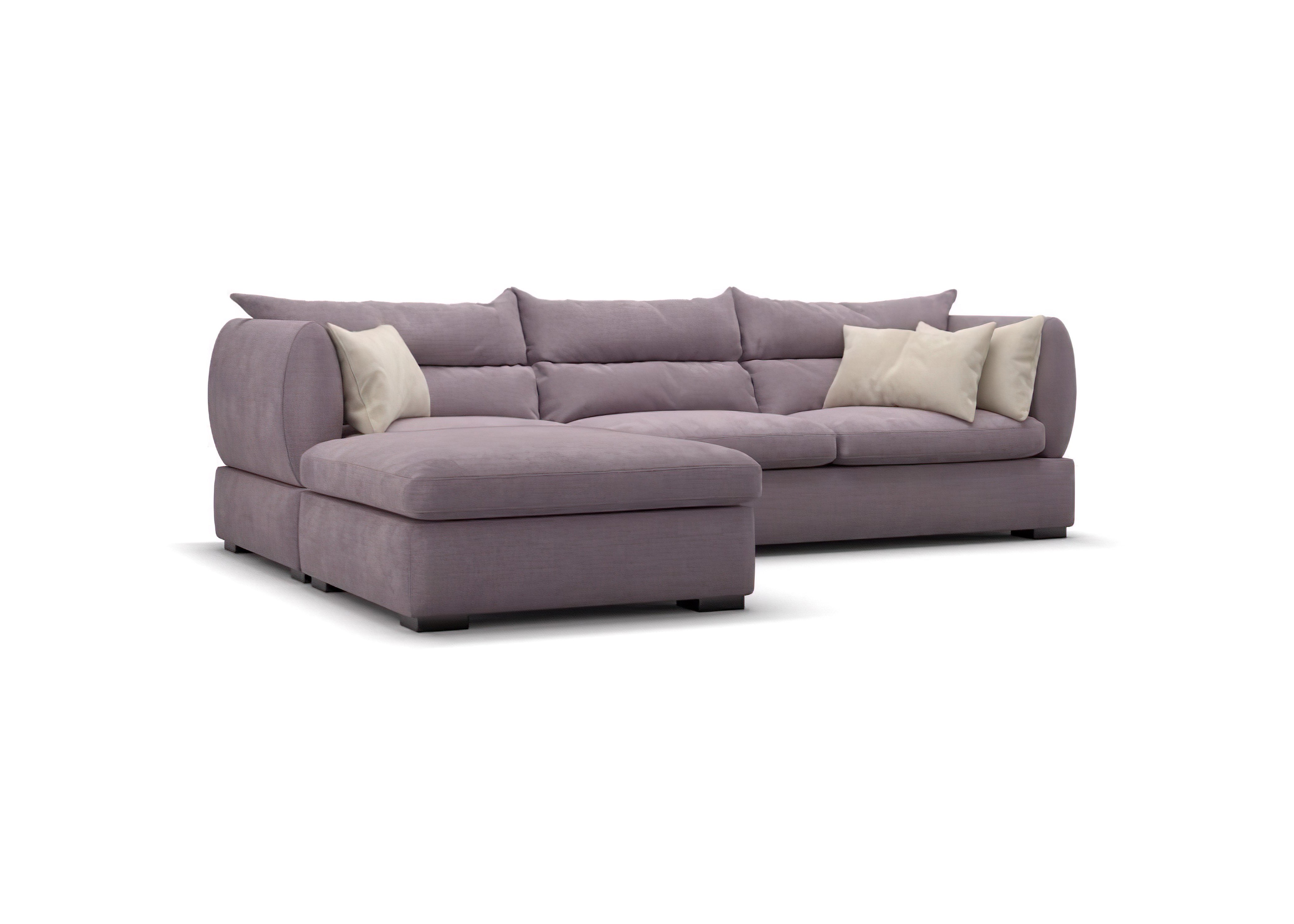 Corner sofa with mobile pouf PARMA